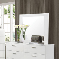 Coaster Furniture 203504 Felicity Rectangle Dresser Mirror Glossy White